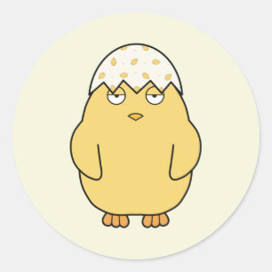 Sticker Rond Chick 2 Meh de Pâques