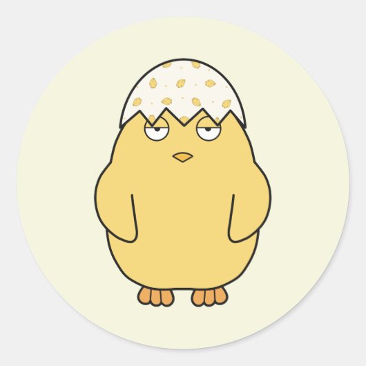 Sticker Rond Chick 2 Meh de Pâques (Devant)