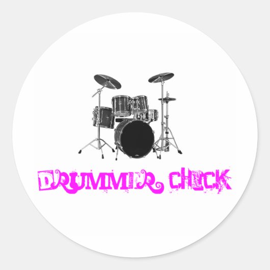 Sticker Rond Chick batteur (Devant)