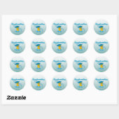Sticker Rond Chick Beachcombing #3 (Feuille)