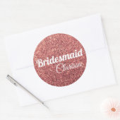 Sticker Rond chick chick rose or parties scintillant bridesmaid (Enveloppe)