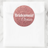 Sticker Rond chick chick rose or parties scintillant bridesmaid (Sac)
