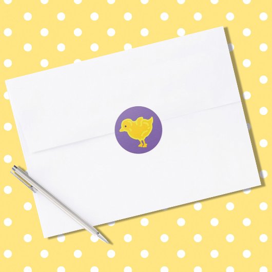 Sticker Rond Chick de Pâques
