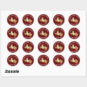 Sticker Rond Chick de Pâques avec Bouzouki (Feuille)