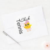 Sticker Rond Chick de tennis cool (Enveloppe)