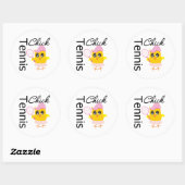 Sticker Rond Chick de tennis cool (Feuille)