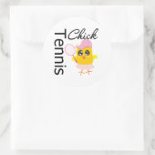 Sticker Rond Chick de tennis cool (Sac)