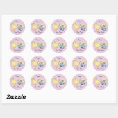 Sticker Rond Chick et panier (Feuille)
