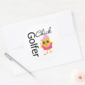 Sticker Rond Chick Golfeur (Enveloppe)