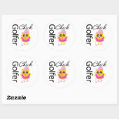 Sticker Rond Chick Golfeur (Feuille)
