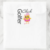 Sticker Rond Chick Golfeur (Sac)