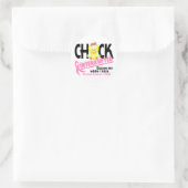 Sticker Rond Chick Interrompu 2 Cancer du sein (Sac)