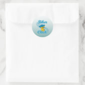Sticker Rond Chick motocycliste #3 (Sac)