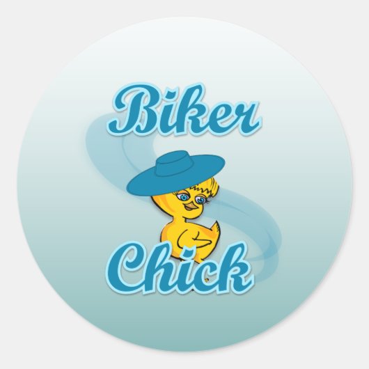 Sticker Rond Chick motocycliste #3 (Devant)