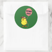Sticker Rond Chick retraité...oh si mignon (Sac)