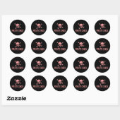 Sticker Rond Chick rose Pirate (Feuille)