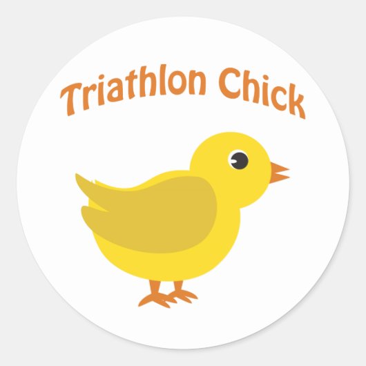Sticker Rond Chick Triathlon mignon (Devant)
