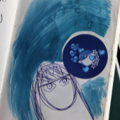 Sticker Rond Chickadee de dee oiseau poule de dee art nature