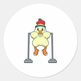 Sticker Rond Chicken at Fitness Pull-ups