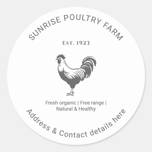 Sticker Rond Chicken Farm  (Devant)