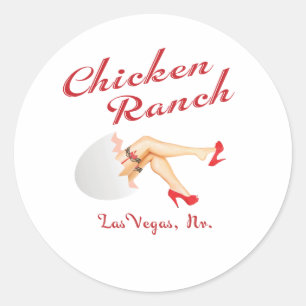 Sticker Rond Chicken Ranch Las Vegas Nevada
