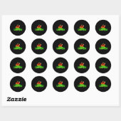 Sticker Rond Chicken St Patricks Day Chicken Lover Irish Shamro (Feuille)