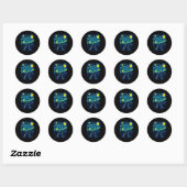 Sticker Rond Chicken Starry Funny Night Van Gogh Farm Lover Gir (Feuille)