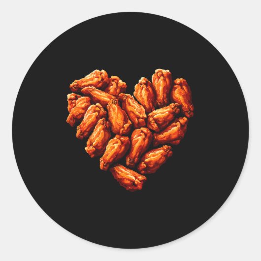 Sticker Rond Chicken Wings Are My Valentine Heart Funny Valenti (Devant)