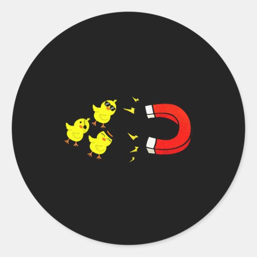 Sticker Rond Chicks With Magnet Funny Halloween Chick Magnet Va (Devant)