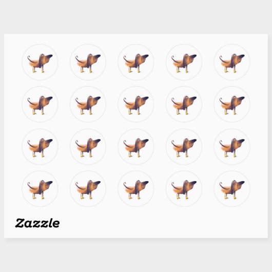 Sticker Rond Chien (Feuille)