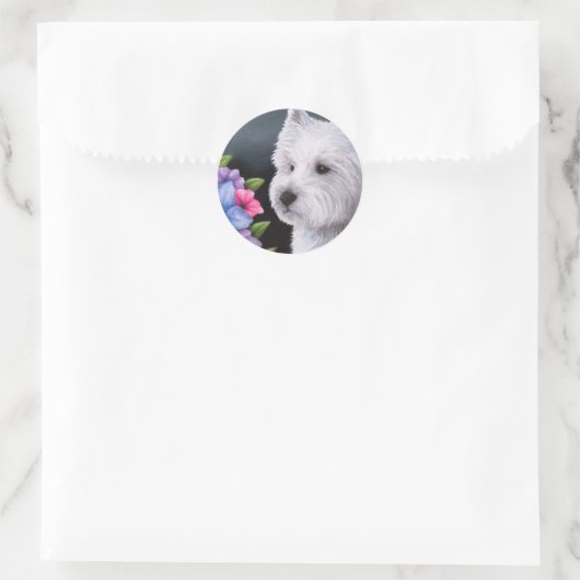 Sticker Rond Chien 82 Westie (Sac)