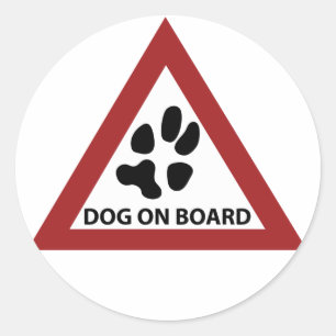 Sticker Rond chien à bord
