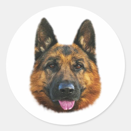 Sticker Rond Chien allemand berger alsacien K-9 (Devant)