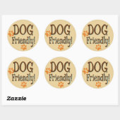 Sticker Rond Chien amical (Feuille)