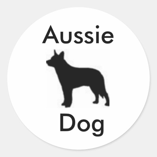 Sticker Rond Chien australien (Devant)