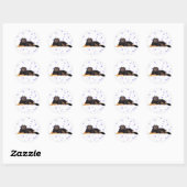 Sticker Rond Chien aux Coeurs pourpres en chute (Feuille)