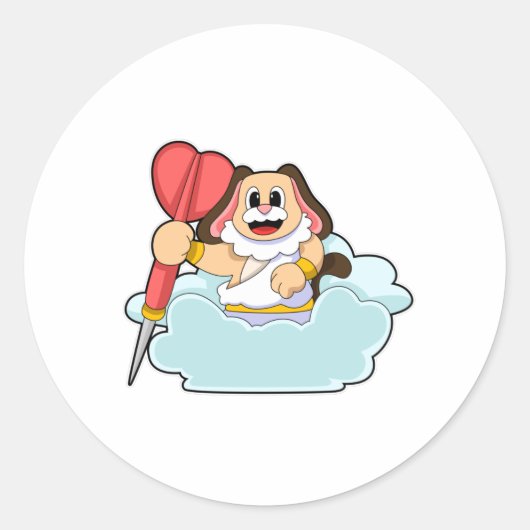 Sticker Rond Chien aux fléchettes avec Dart (Devant)