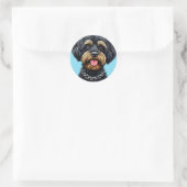 Sticker Rond Chien avec une chaîne (Sac)