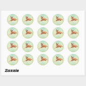 Sticker Rond Chien Basenji élégant (Feuille)
