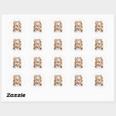 Sticker Rond chien beagle joyeux (Feuille)