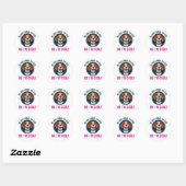 Sticker Rond Chien beagle mignon (Feuille)