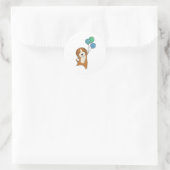 Sticker Rond Chien beagle Monte Avec Des Ballons (Sac)