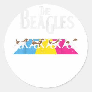 Sticker Rond Chien Beagle Pun Bisexual Pride Funny Animal LG