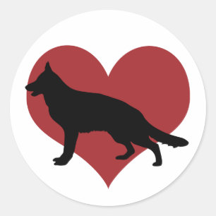 Sticker Rond Chien berger allemand