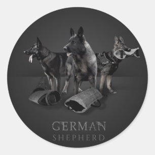 Sticker Rond Chien berger allemand - GSD