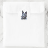 Sticker Rond chien berger allemand noir (Sac)