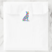 Sticker Rond Chien berger allemand Watercolor paint dot art (Sac)