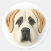 Sticker Rond Chien berger anatolien 3D inspiré (Devant)