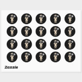 Sticker Rond Chien berne anatolien Kangal têtu drôle (Feuille)