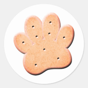 Sticker Rond Chien Biscuit Pawprint Art